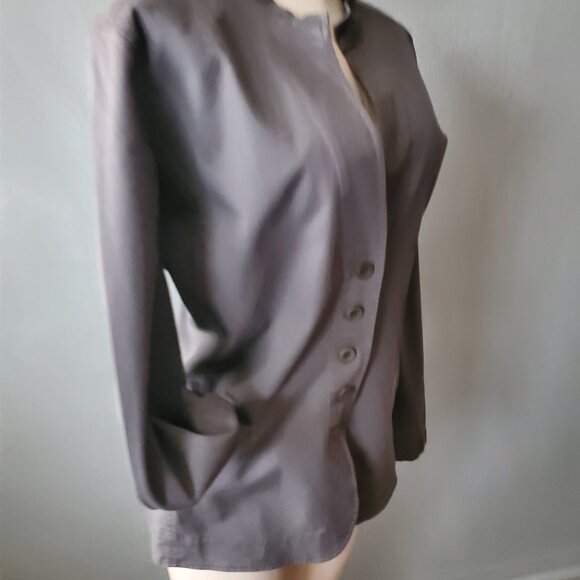 Eileen Fisher Utility Style Jacket/ Collarless Blazer/ Size L - Picture 4 of 11
